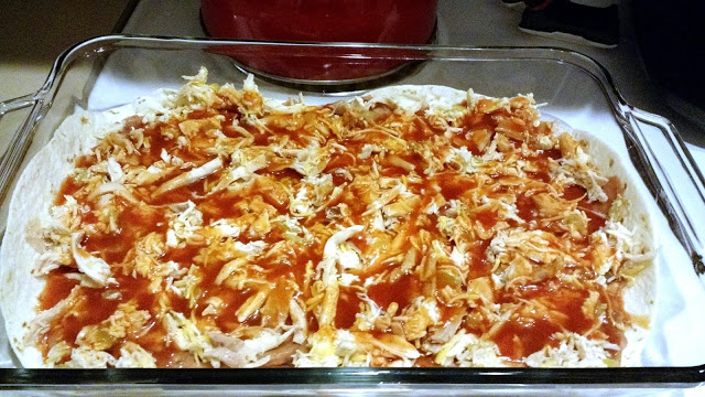 Mix the sauce around with the chicken on the last layer to blend it in there.