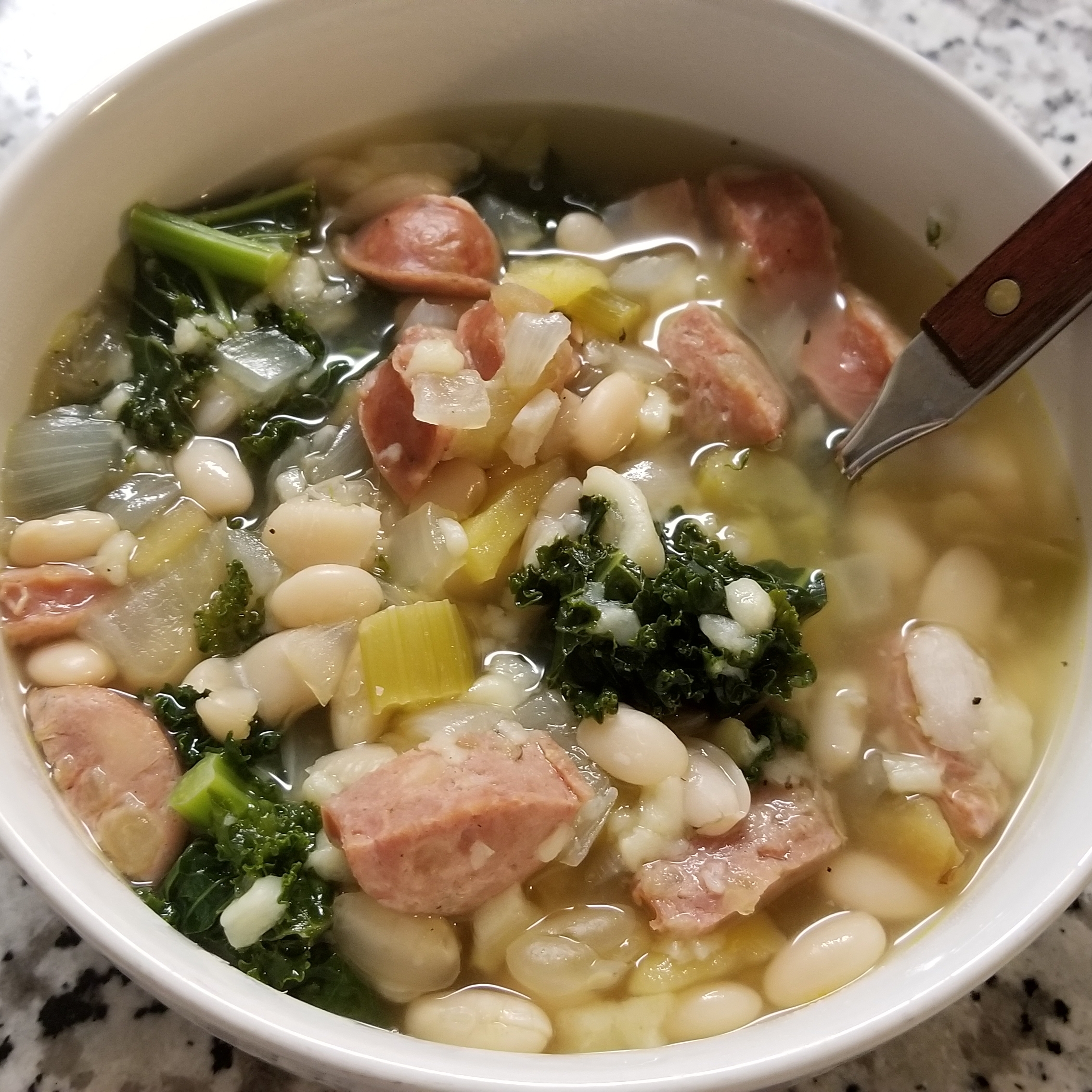 Slow Cooker Sausage and Greens Soup