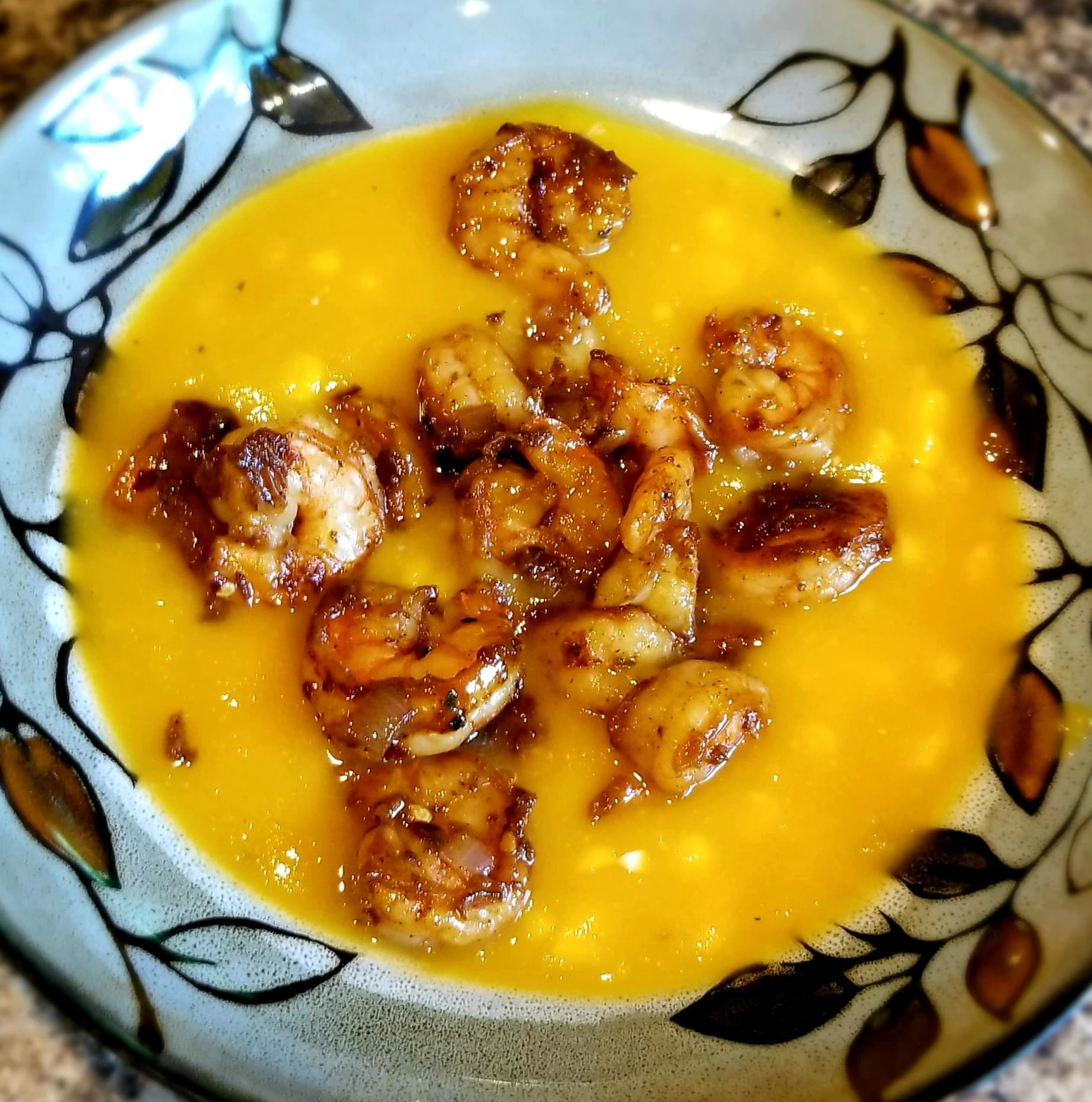 Butternut Squash Soup with Cajun Shrimp