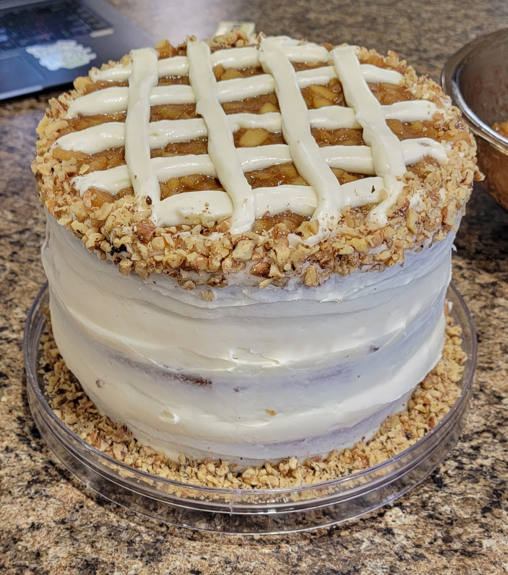 Apple-Filled Spice Cake with Cream Cheese Frosting